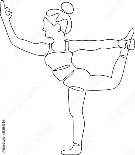dancer pose yoga practice outline drawing 