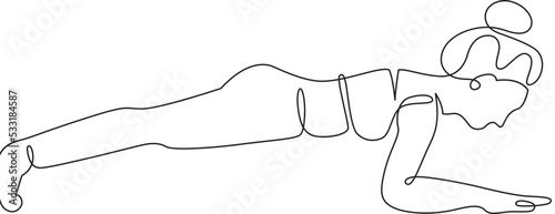 dolphin plank pose yoga practice outline drawing 