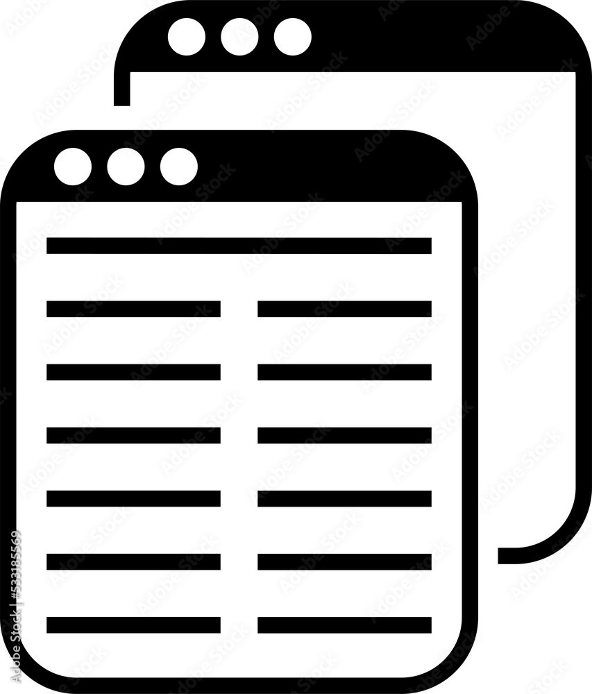 Isolated icon of a computer screen displaying a document. Concept structured and unstructured data. Isolated icon of a computer screen displaying a document. Concept structured and unstructured data.