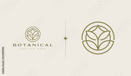 Organic Botanical Minimal Natural Iconic Graphic Decor Linear Simple Floral Logo Design. Universal creative premium symbol. Vector sign icon logo template