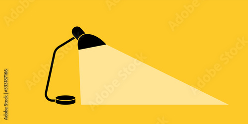 Table office lamp. Desktop electric. Vector illustration flat design. Silhouette lamp. Electrical bulb. EPS 10