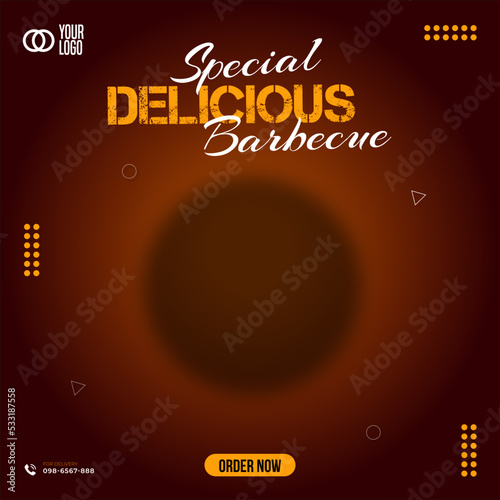Food social media promotion and banner post design template