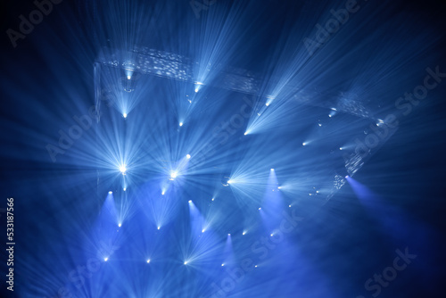Beautiful blue stage light in concert