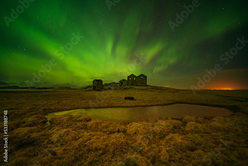 Northern lights - Aurora borealis in Iceland.