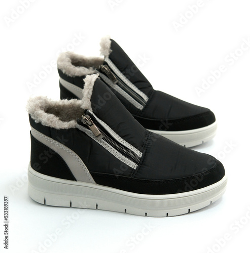 black shoes isolated on white background