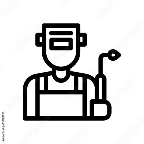 welder line icon illustration vector graphic