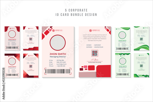 Premium Modern corporate ID card design bundle Vector file.