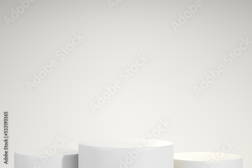 Podium 3d render abstract background, stand for product, cylinder background