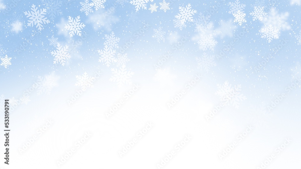 Abstract Backgrounds snow bokeh on blue backgrounds in Christmas Holiday  , illustration wallpaper