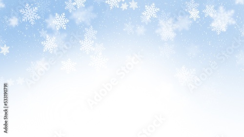 Abstract Backgrounds snow bokeh on blue backgrounds in Christmas Holiday , illustration wallpaper