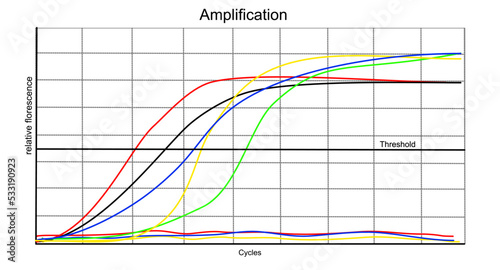 The amplification curve of real time-PCR or Qualitative PCR technique for detected target DNA