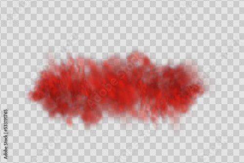 Realistic scary mystical red fog or dust in night Halloween. Purple poisonous gas, dust and smoke effect.