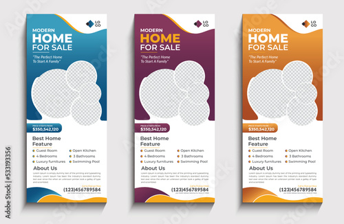 Real estate roll up banner template for company promotion 