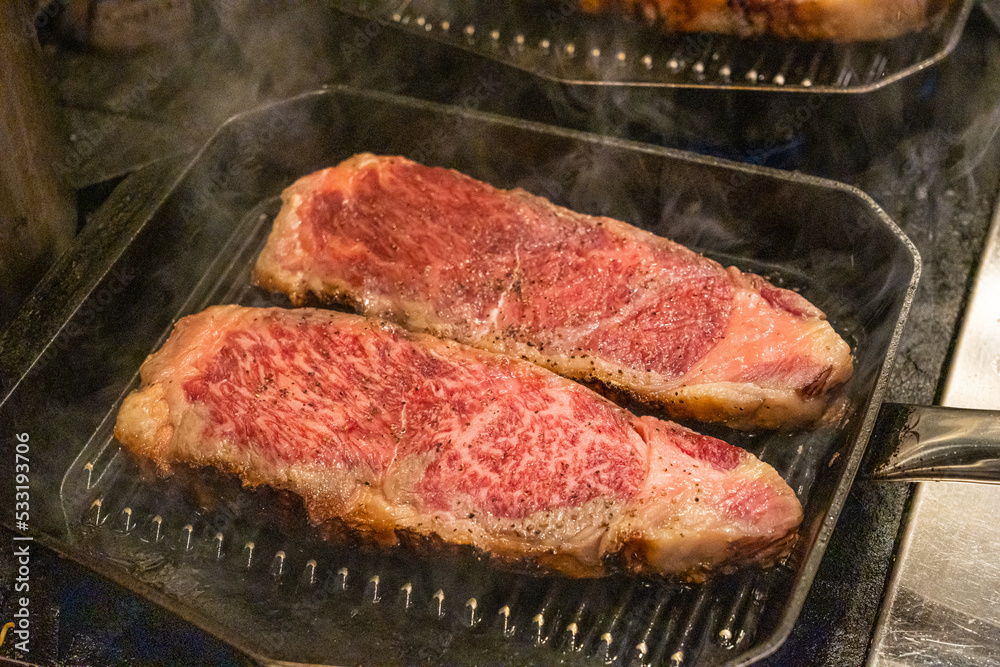 Grill marbled wagyu beef ribeye steak Grill marbled wagyu beef ribeye steak