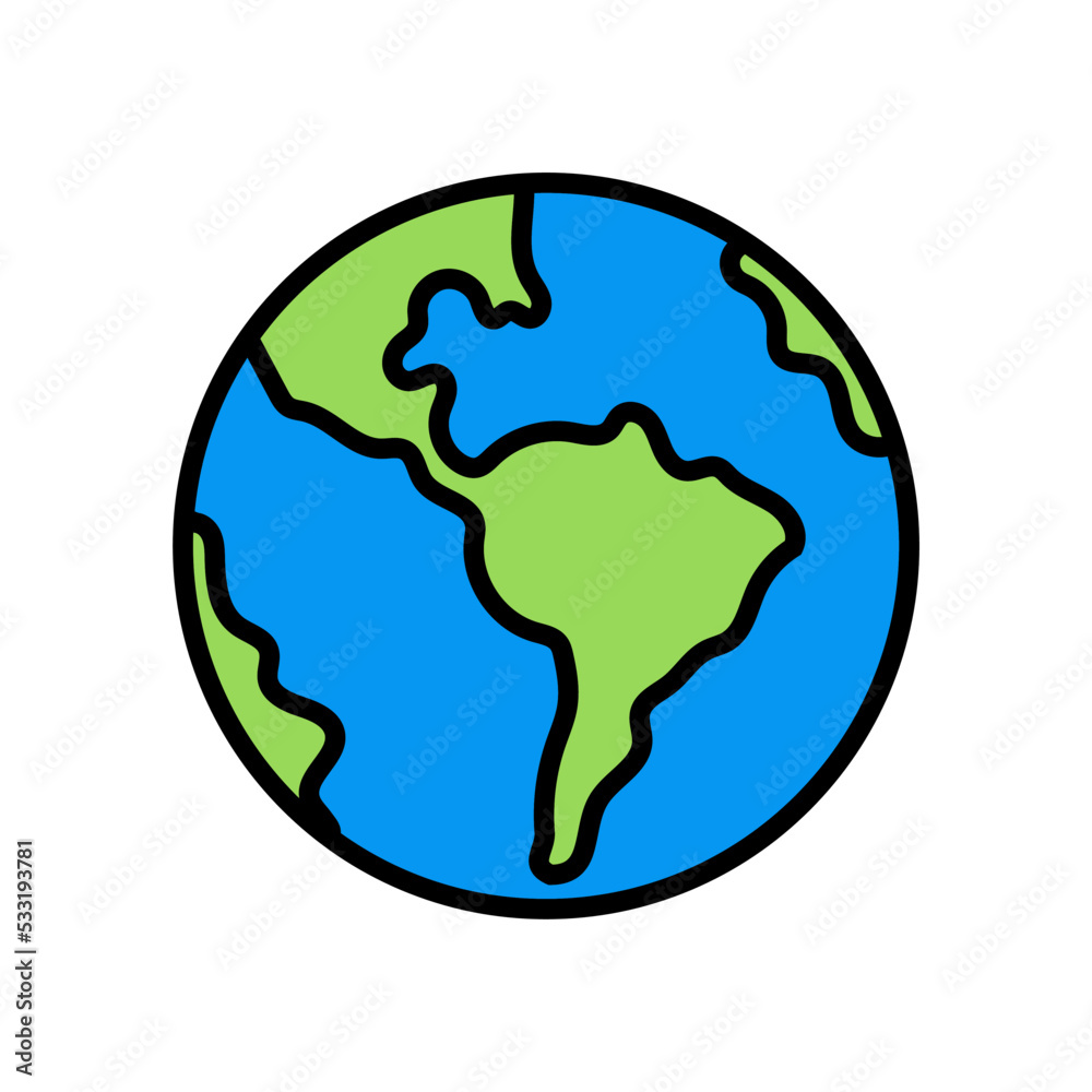 Icono de planeta tierra. Ilustración vectorial Icono de planeta tierra. Ilustración vectorial