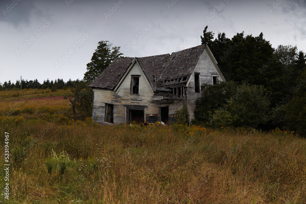 Old abandoned farmer's house in New Brunswick, Canada Old abandoned farmer's house in New Brunswick, Canada