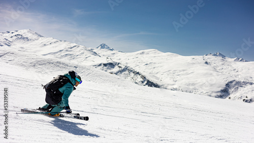 Skier in the French Alps, Courchevel