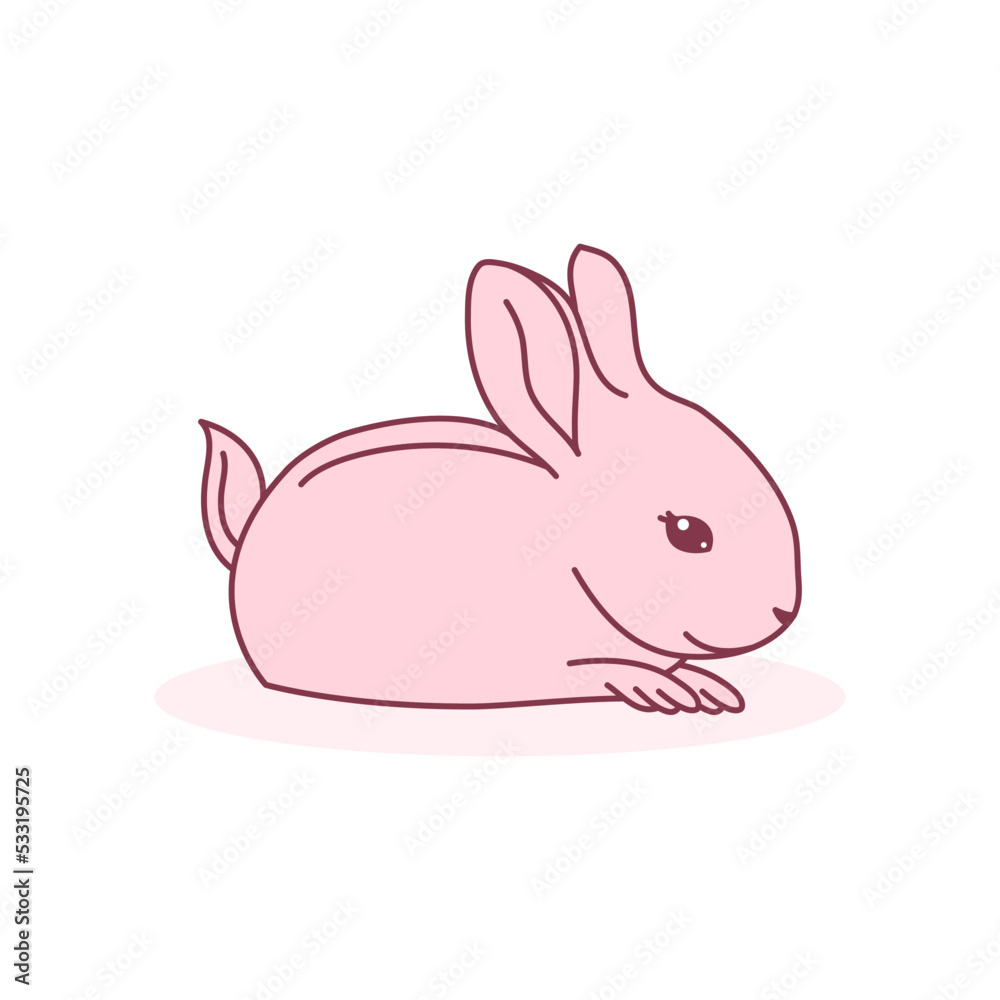 Cute female bunny hand drawn illustration