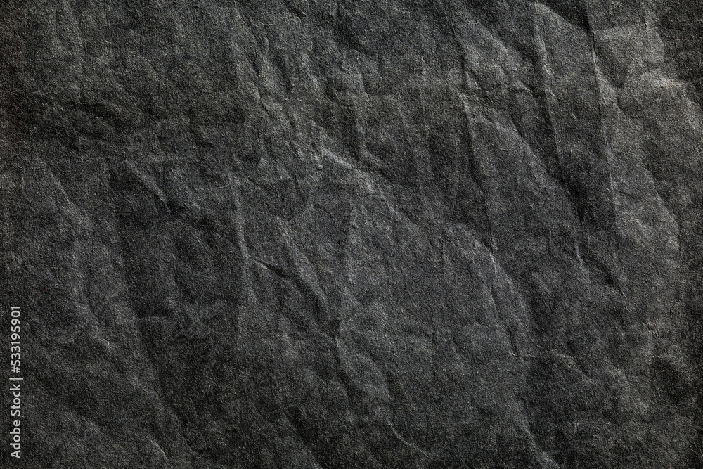 Black macro details crumpled paper background texture Black macro details crumpled paper background texture