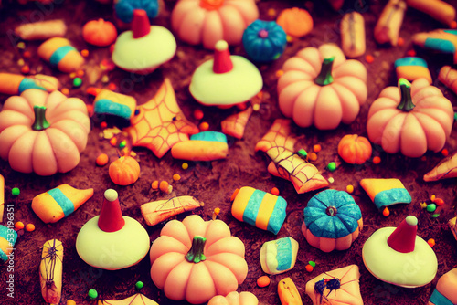Halloween candy, digital art