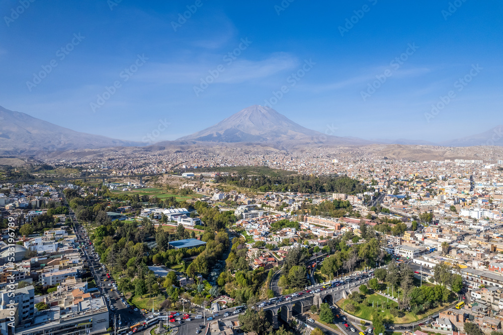 Aerial view of the city of Arequipa
