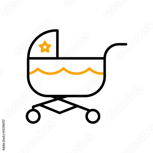 baby carriage icon. Simple element illustration. baby carriage concept outline symbol design.