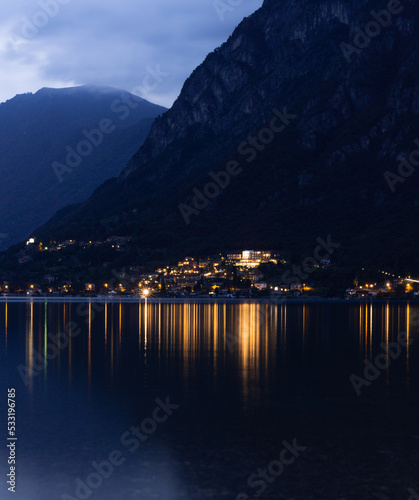 night town by the lake