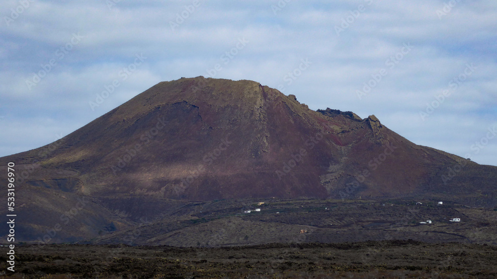 Volcán en Canarias en la isla de Lanzarote