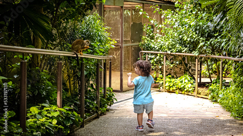 Photography child in the zoo, Singapore, asia