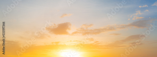 Orange sky and clouds background Background of colorful sky concept  amazing sunset with twilight sky and clouds