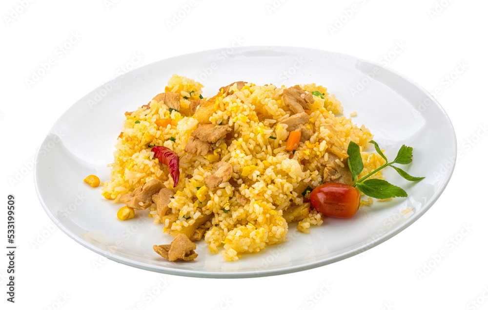 Rice with chicken and pineple
