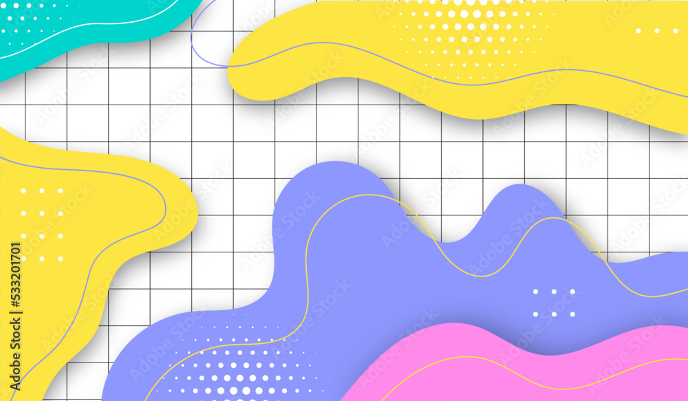 Abstract background dynamic vector design with 90s color style