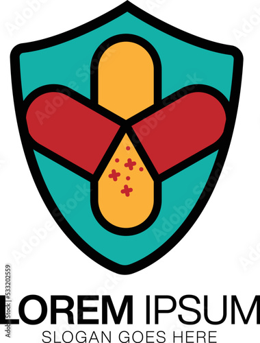 Herbal medicine pill capsule logo design. Pharmacy logo icon. quick fast medicine capsule pill hospital design.
