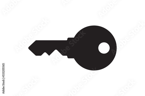Key icon for lock and open door in house. Safety and security protection symbol.