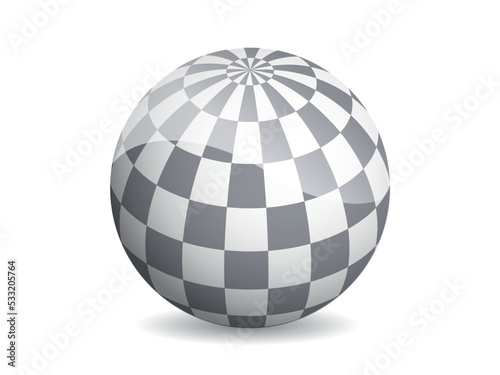 3D ball abstract vector illustration. Pattern sphere modern design. Round shape globe on white background.