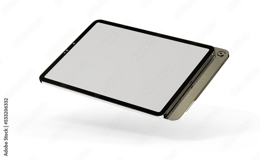 3D brandless tablet with empty screen isolated on white background 3D brandless tablet with empty screen isolated on white background
