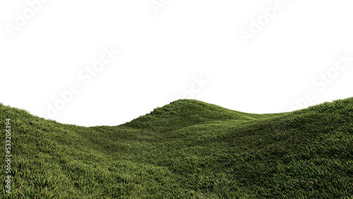 Tableau sur toile A 3d rendering image of grassed hill nature scenery