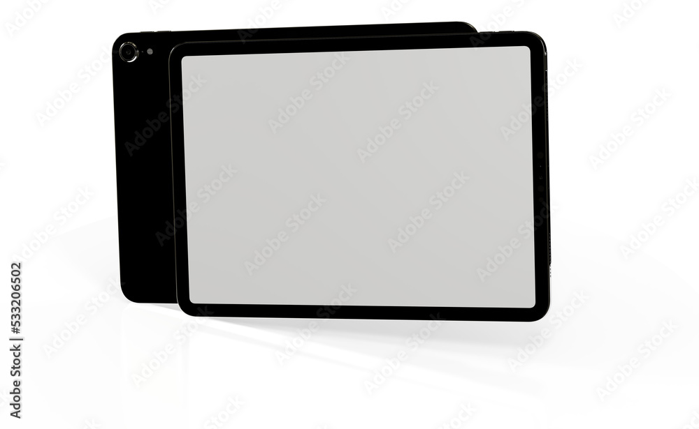 Photo White tablet, isolated on 3d background Photo White tablet, isolated on 3d background