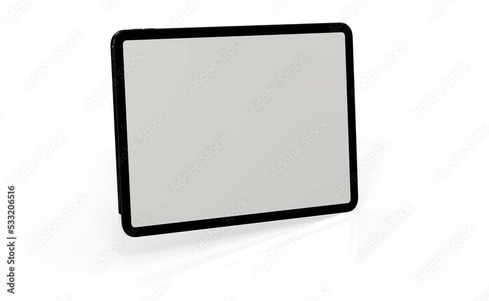 Photo Black tablet computer with blank 3d