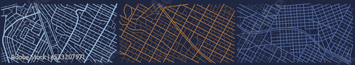 Detailed view of city from above. City top view. Abstract background. Map navigation to own house. View from above the map buildings. Flat style, Vector, illustration isolated.