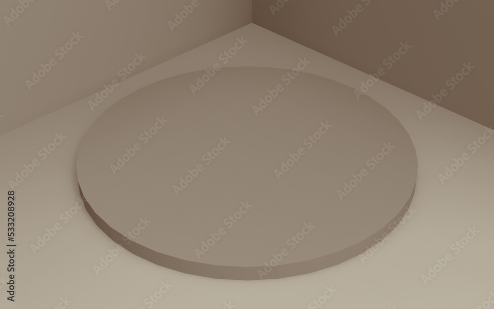 Abstract 3d brown color cylinder podium minimal studio background. Abstract 3d brown color cylinder podium minimal studio background.