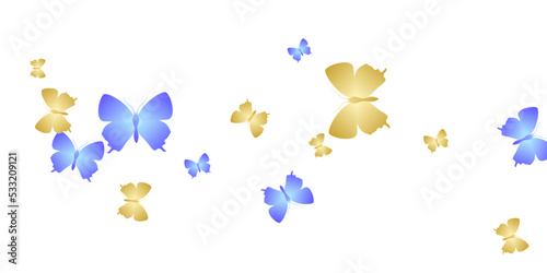 Exotic bright butterflies flying vector illustration. Spring colorful moths. Wild butterflies flying fantasy wallpaper. Tender wings insects graphic design. Garden beings.