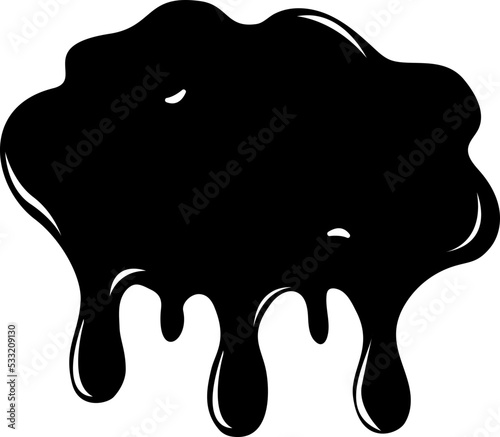 Black Melting Paint.Current paint, stains. Vector illustration