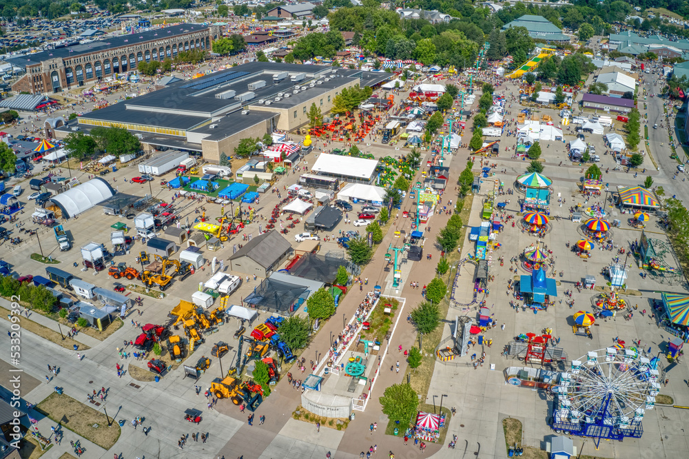 Aerial View of the Iowa State Fair in the Des Moines Metro Area