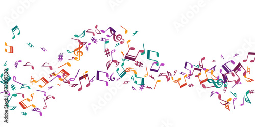 Musical note symbols vector backdrop. Song