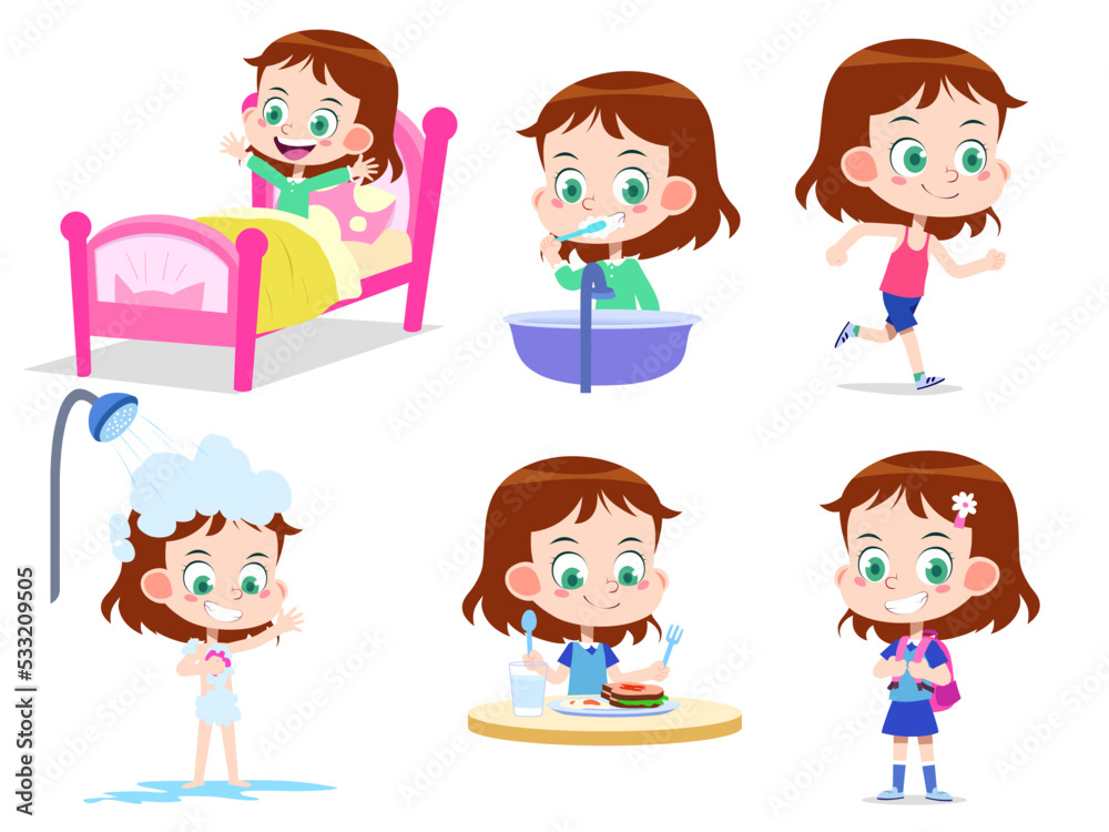 KID GIRL DAILY ROUTINE FROM WAKE UP TO READY FOR SCHOOL KID GIRL DAILY ROUTINE FROM WAKE UP TO READY FOR SCHOOL