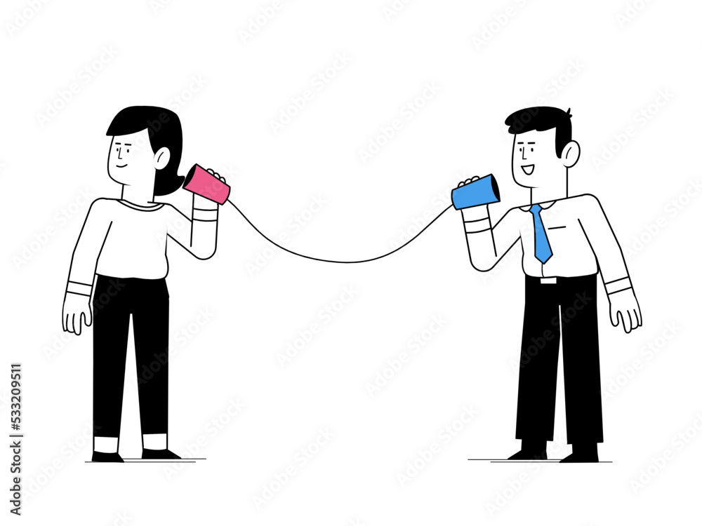 Vector illustration of 2 people communication Vector illustration of 2 people communication