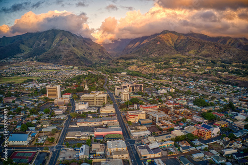 Aerial View of the City of Wailuku on the Island of Maui in Hawaii photo