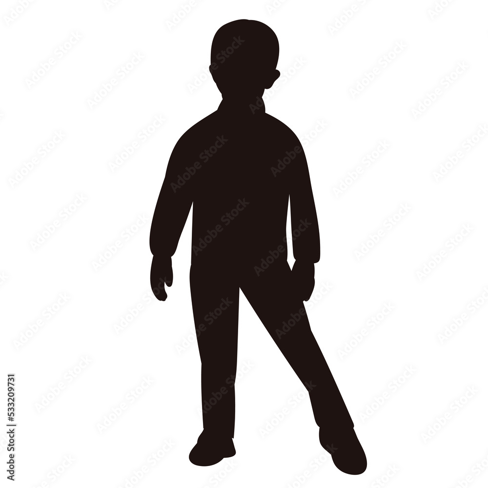 Fototapeta premium boy silhouette on white background isolated vector