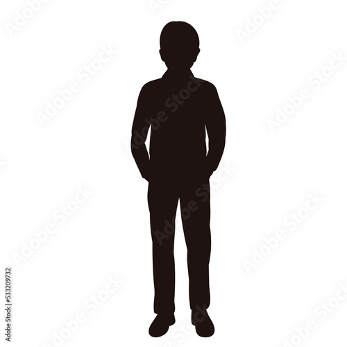 boy silhouette on white background